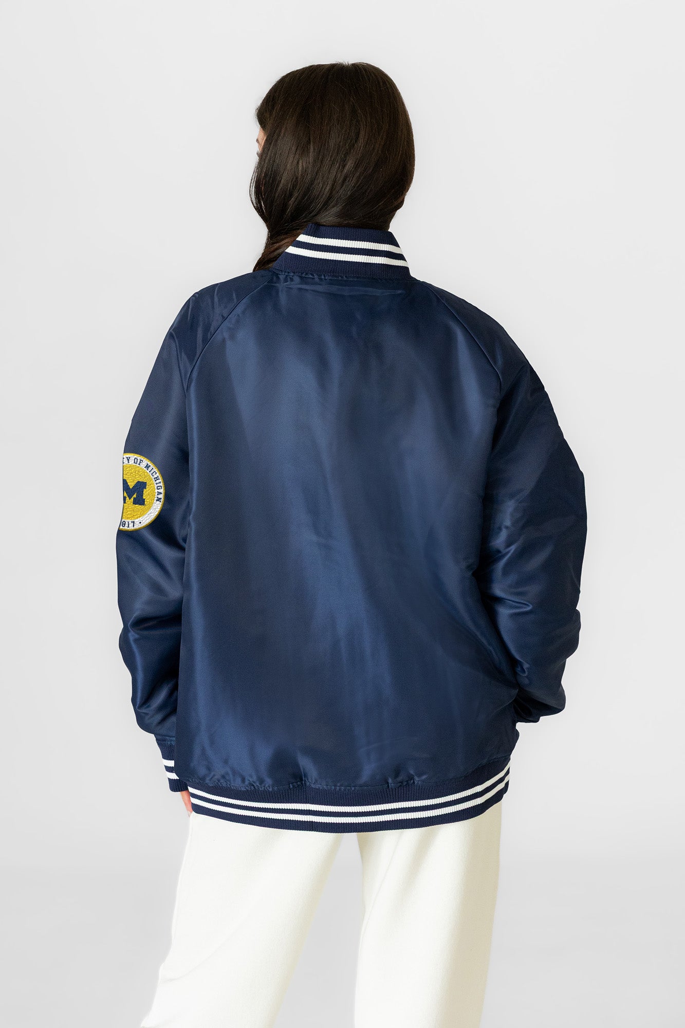 MICHIGAN WOLVERINES VARSITY MUSE OVERSIZED VARSITY UNISEX JACKET