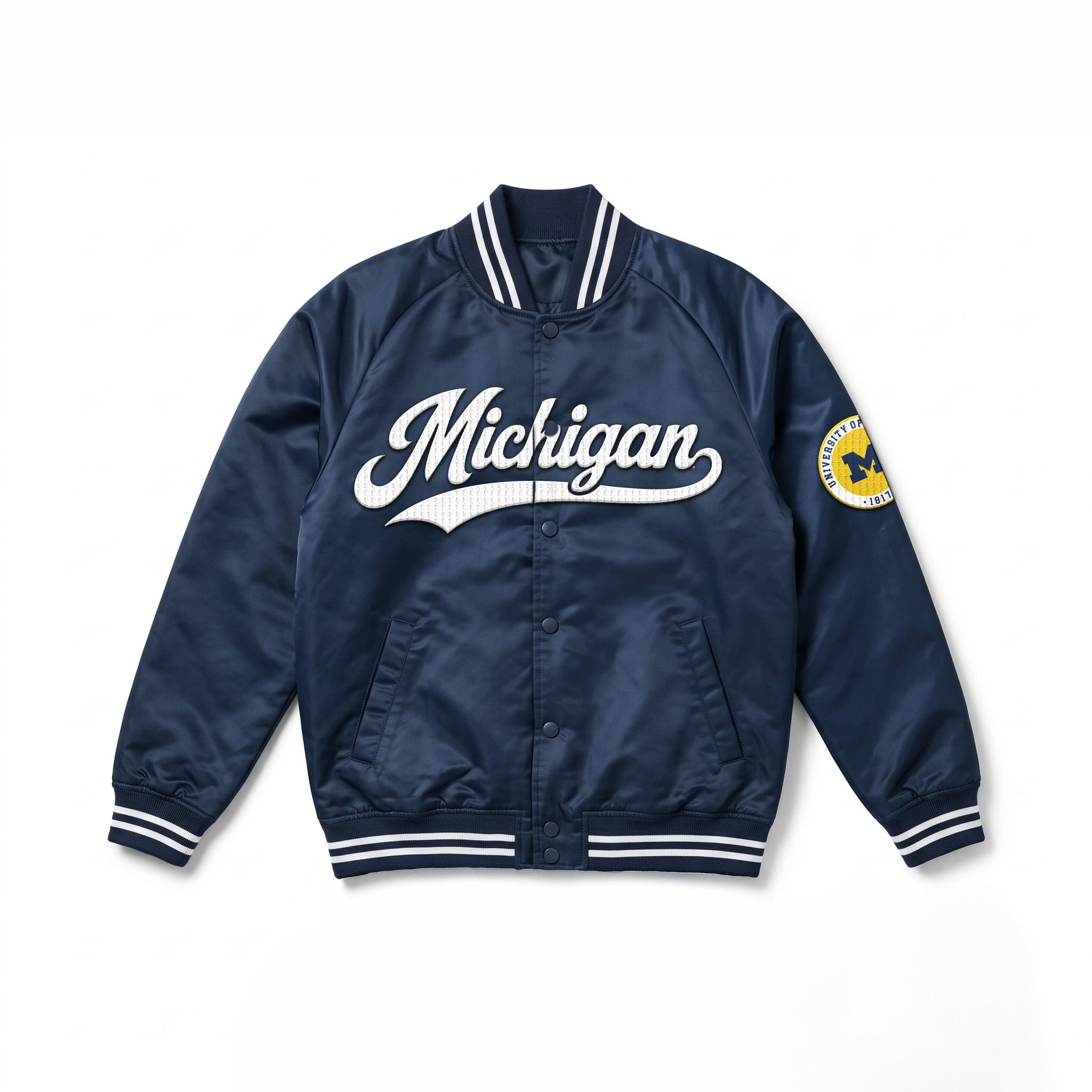 MICHIGAN WOLVERINES VARSITY MUSE OVERSIZED VARSITY UNISEX JACKET