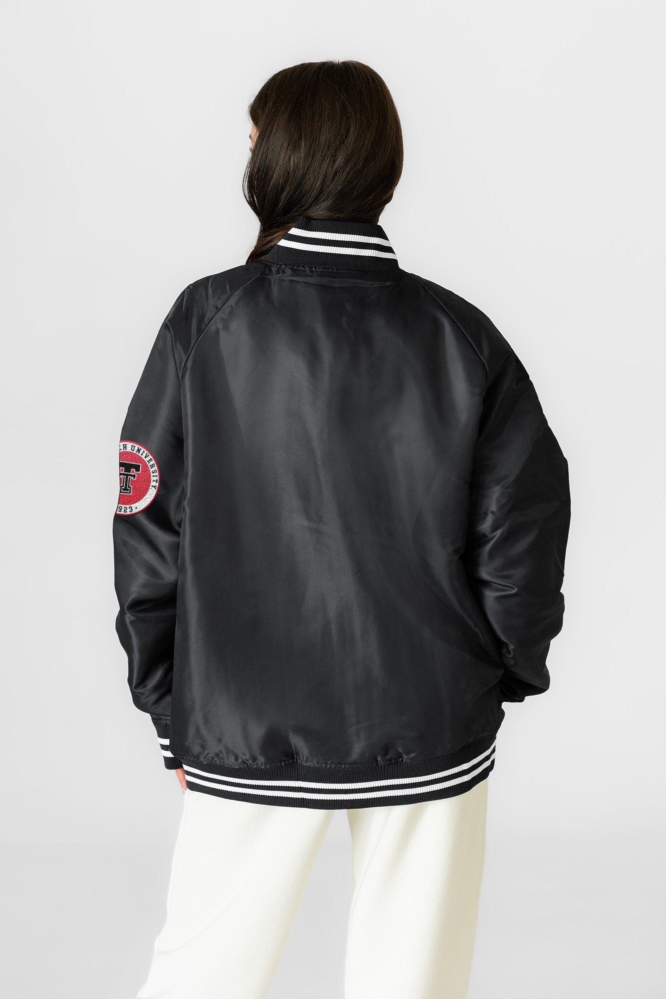 TEXAS TECH RED RAIDERS VARSITY MUSE OVERSIZED VARSITY UNISEX JACKET