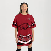 ARKANSAS RAZORBACKS PERFECT SCORE RETRO T-SHIRT DRESS