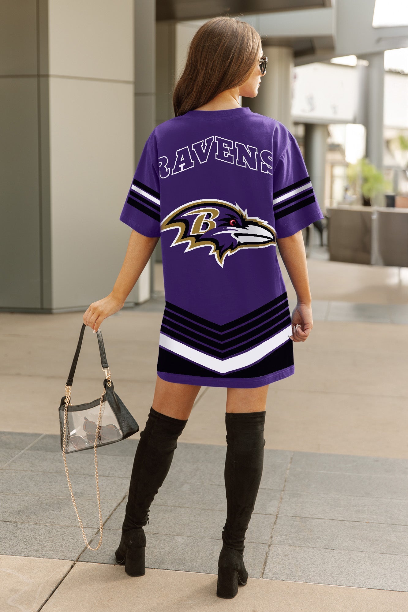BALTIMORE RAVENS PERFECT SCORE RETRO T-SHIRT DRESS