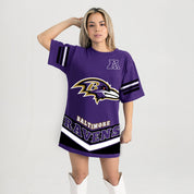 BALTIMORE RAVENS PERFECT SCORE RETRO T-SHIRT DRESS