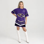 BALTIMORE RAVENS PERFECT SCORE RETRO T-SHIRT DRESS