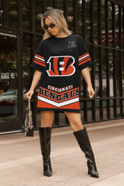 CINCINNATI BENGALS PERFECT SCORE RETRO T-SHIRT DRESS
