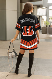 CINCINNATI BENGALS PERFECT SCORE RETRO T-SHIRT DRESS