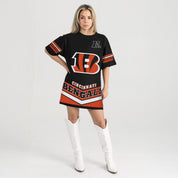 CINCINNATI BENGALS PERFECT SCORE RETRO T-SHIRT DRESS