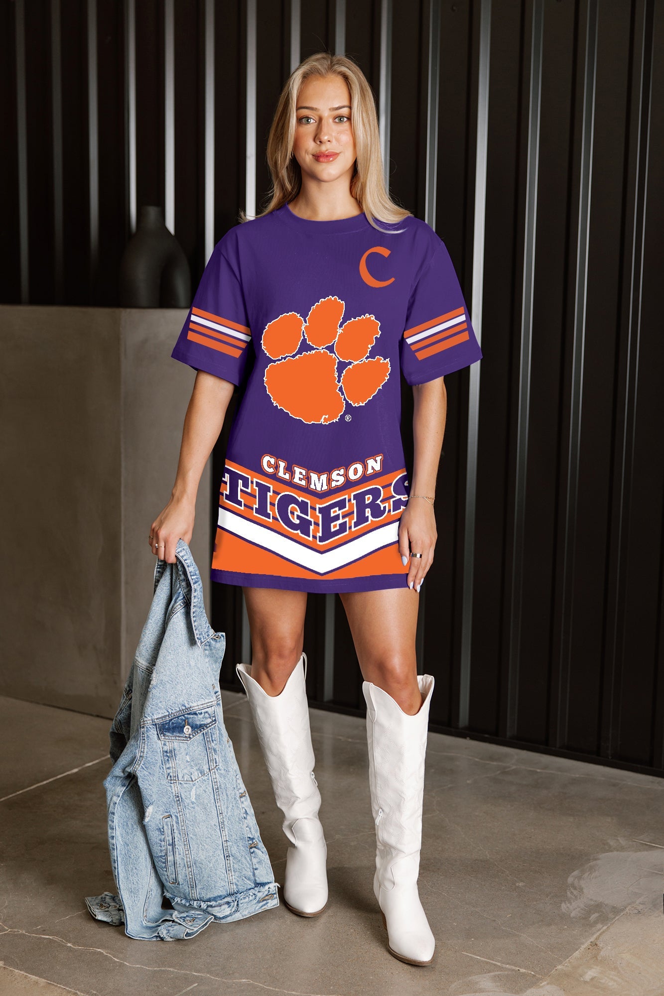 CLEMSON TIGERS PERFECT SCORE RETRO T-SHIRT DRESS