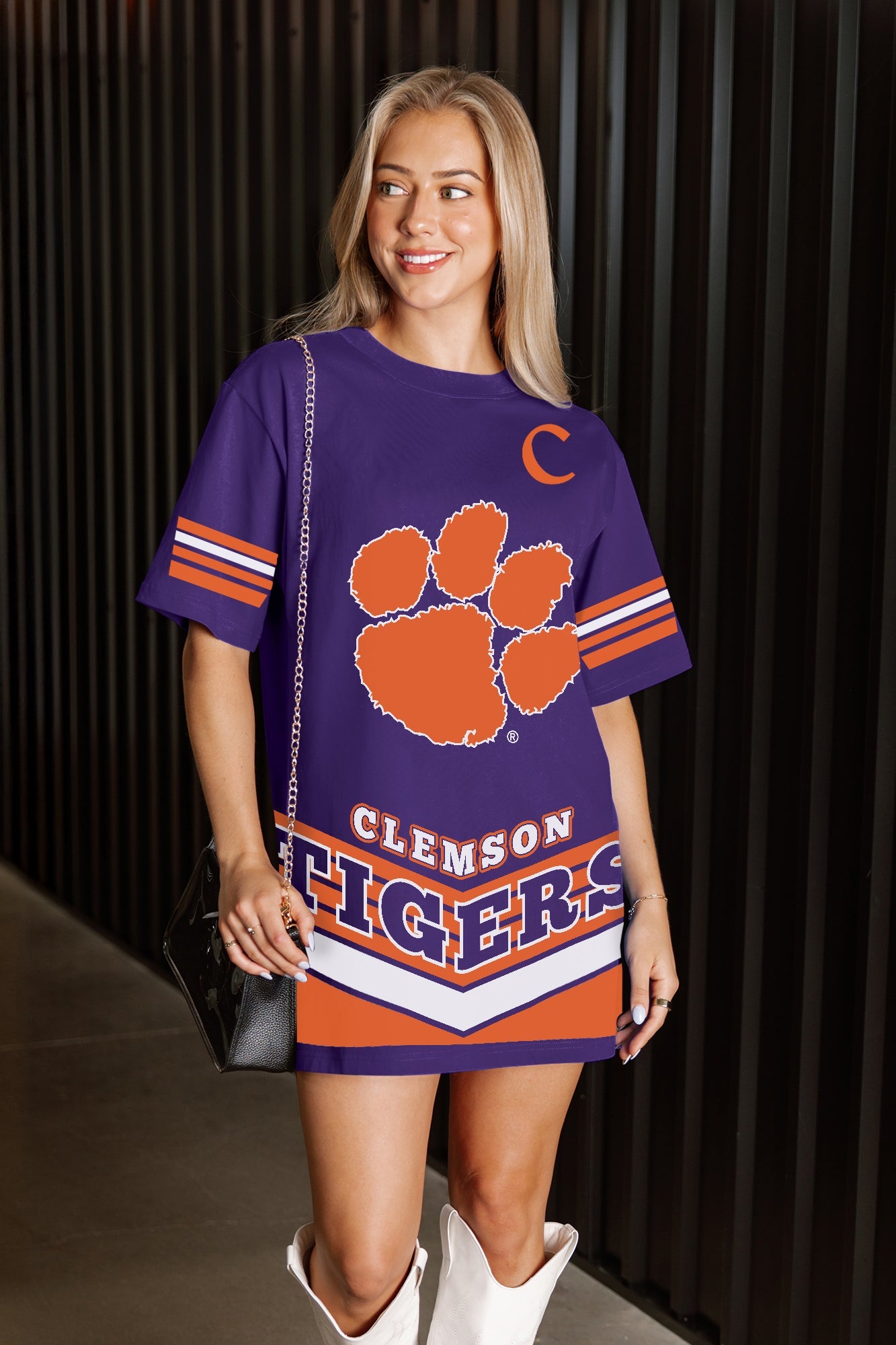 CLEMSON TIGERS PERFECT SCORE RETRO T-SHIRT DRESS