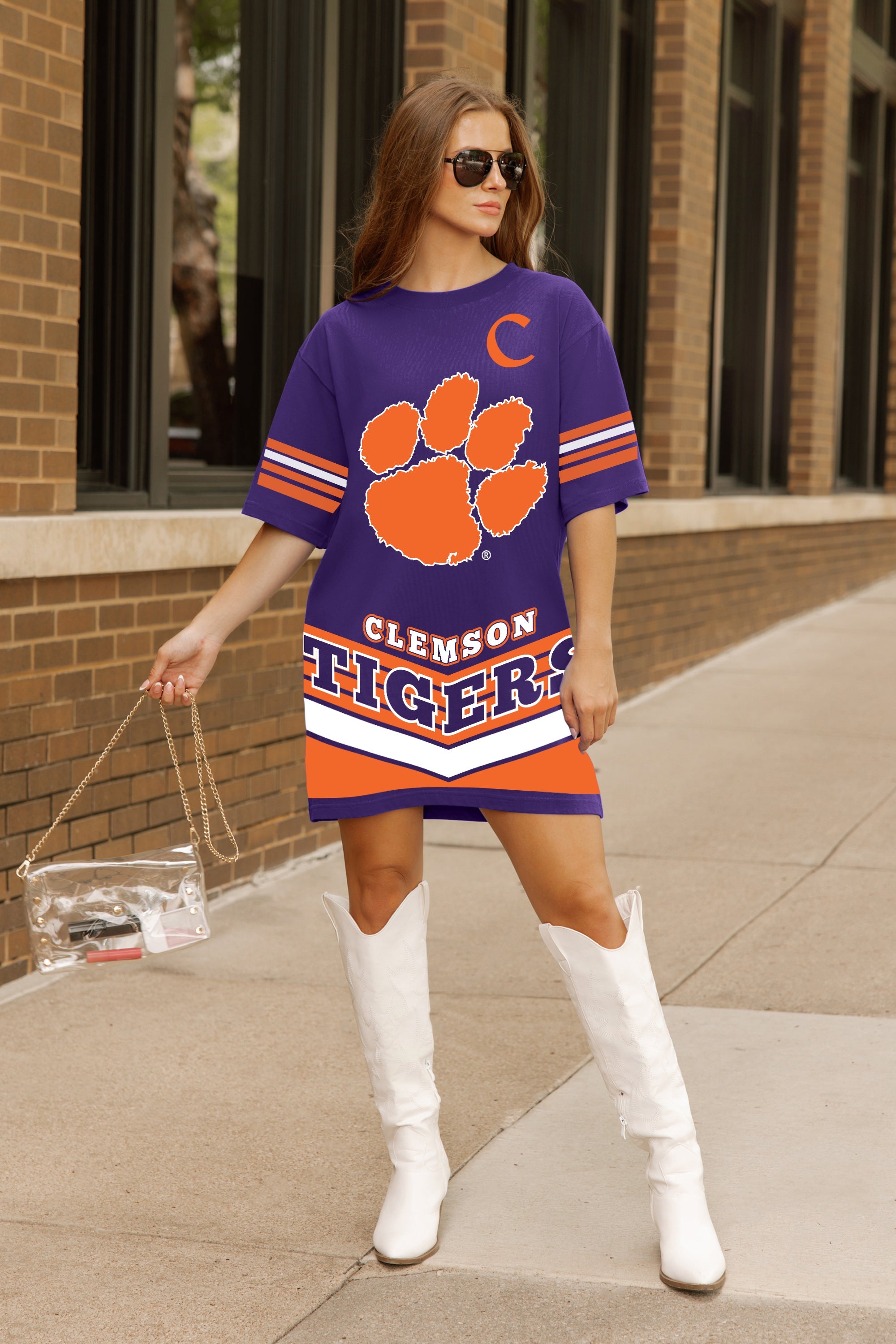 CLEMSON TIGERS PERFECT SCORE RETRO T-SHIRT DRESS