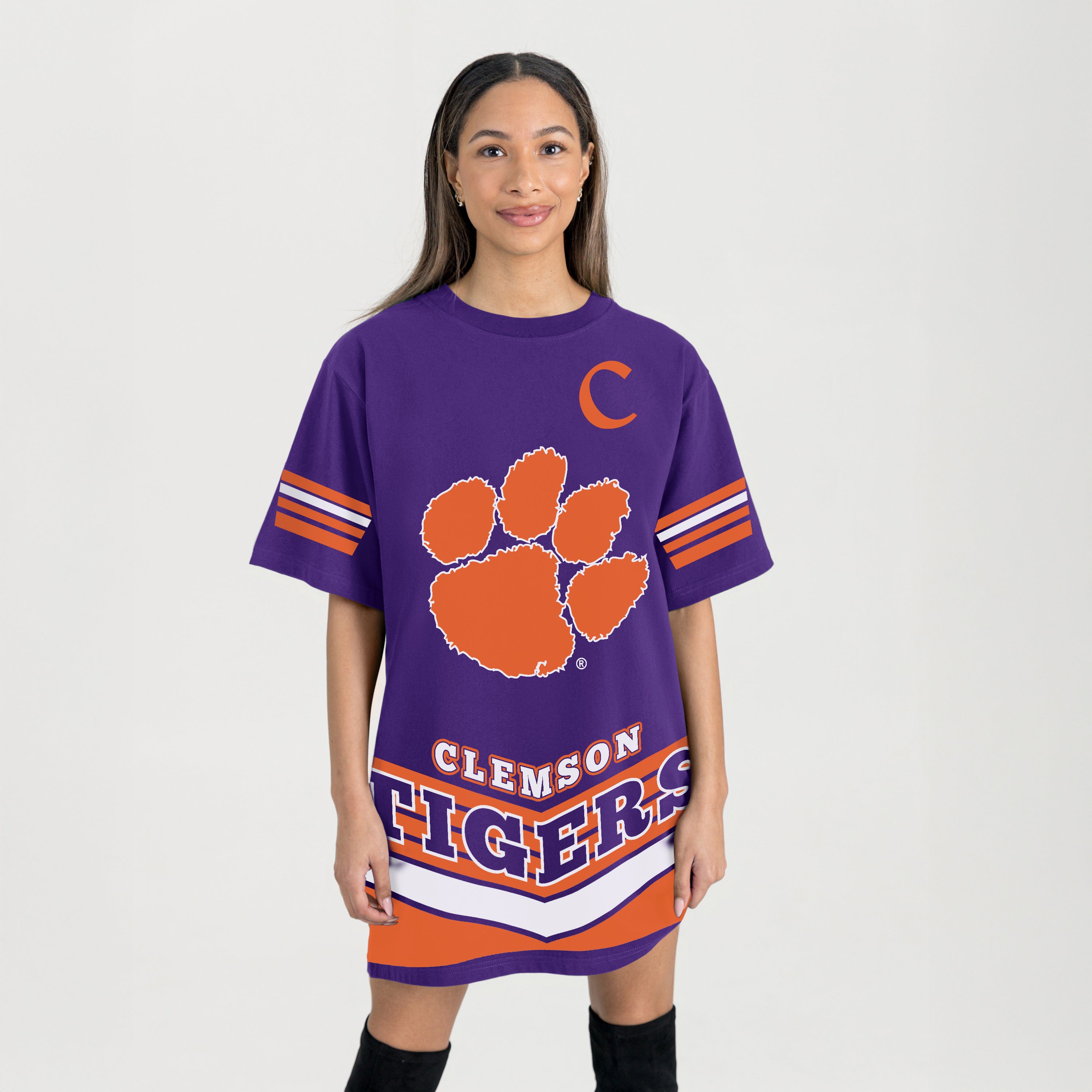CLEMSON TIGERS PERFECT SCORE RETRO T-SHIRT DRESS