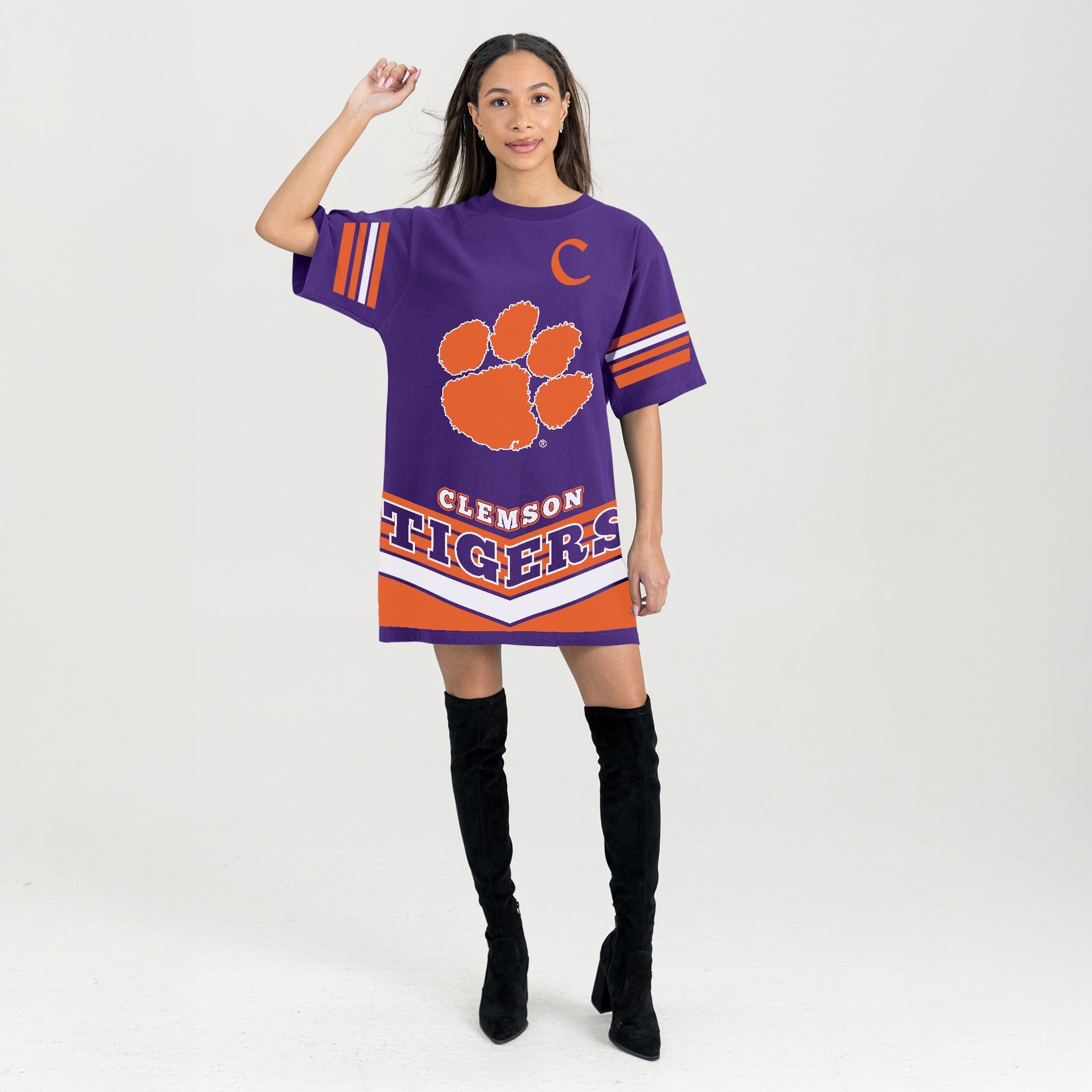 Women's Clemson Tigers Perfect Score Retro T-shirt Dress Women's Clemson Tigers Perfect Score Retro T-shirt Dress