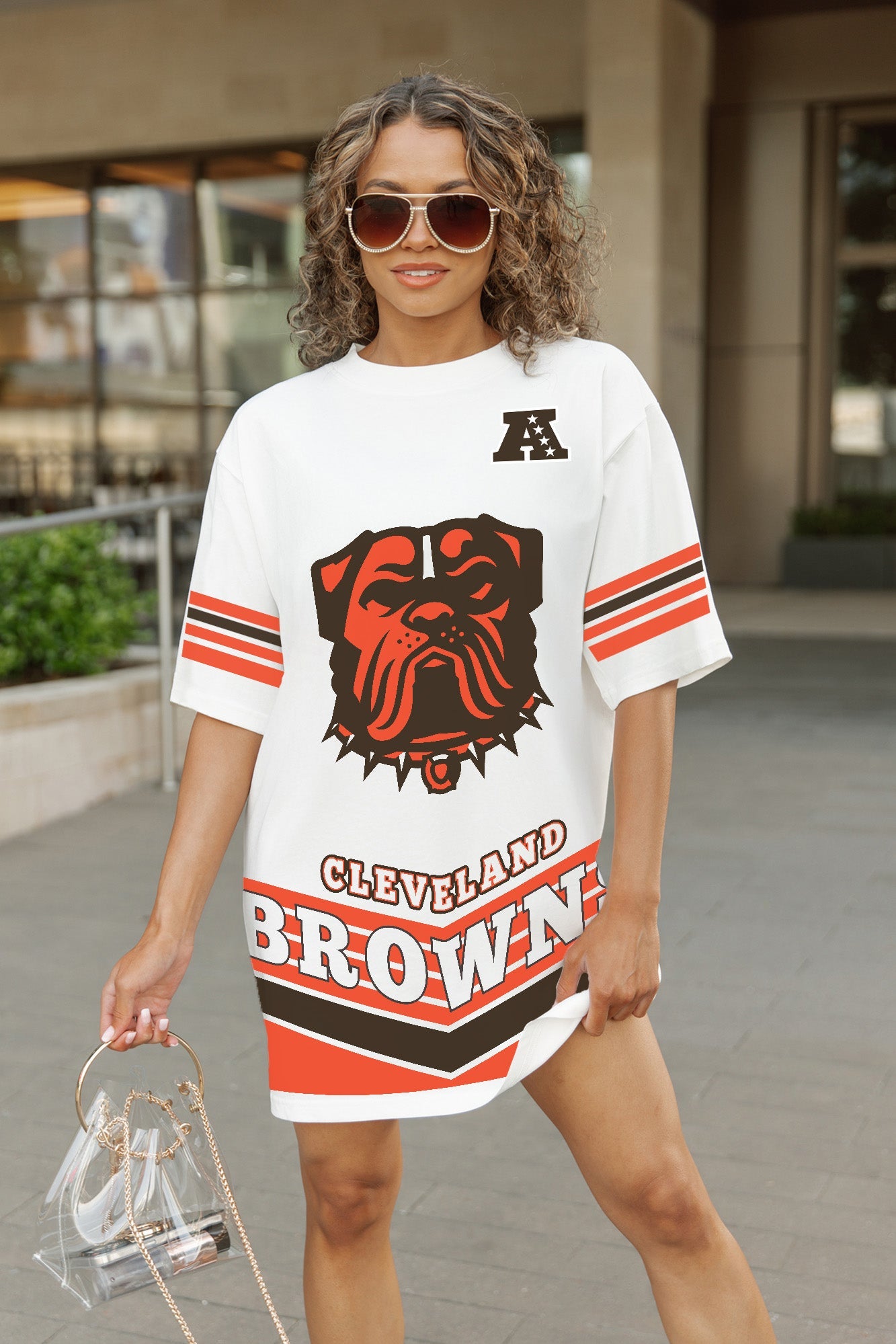 CLEVELAND BROWNS PERFECT SCORE RETRO T-SHIRT DRESS
