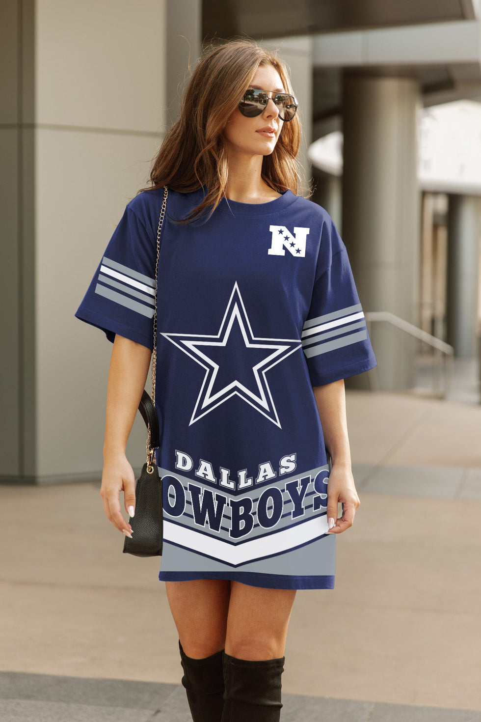 Cowboys Apparel Dallas Cowboys Plus Size Jerseys Women's Gameday Couture Navy Dallas Cowboys Perfect Score Vintage T-Shirt Dress Size: Large Cowboys Apparel Dallas Cowboys Plus Size Jerseys Women's Gameday Couture Navy Dallas Cowboys Perfect Score Vintage T-Shirt Dress Size: Large