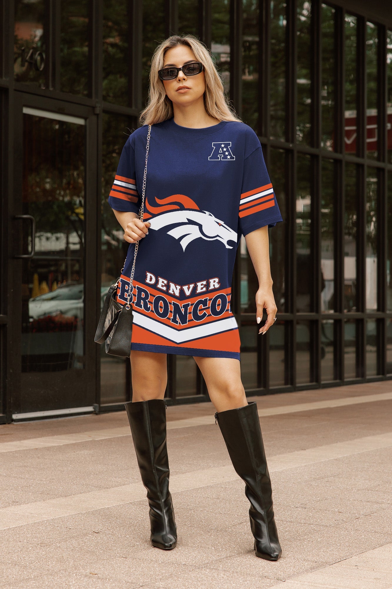 DENVER BRONCOS PERFECT SCORE RETRO T-SHIRT DRESS