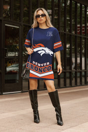 DENVER BRONCOS PERFECT SCORE RETRO T-SHIRT DRESS