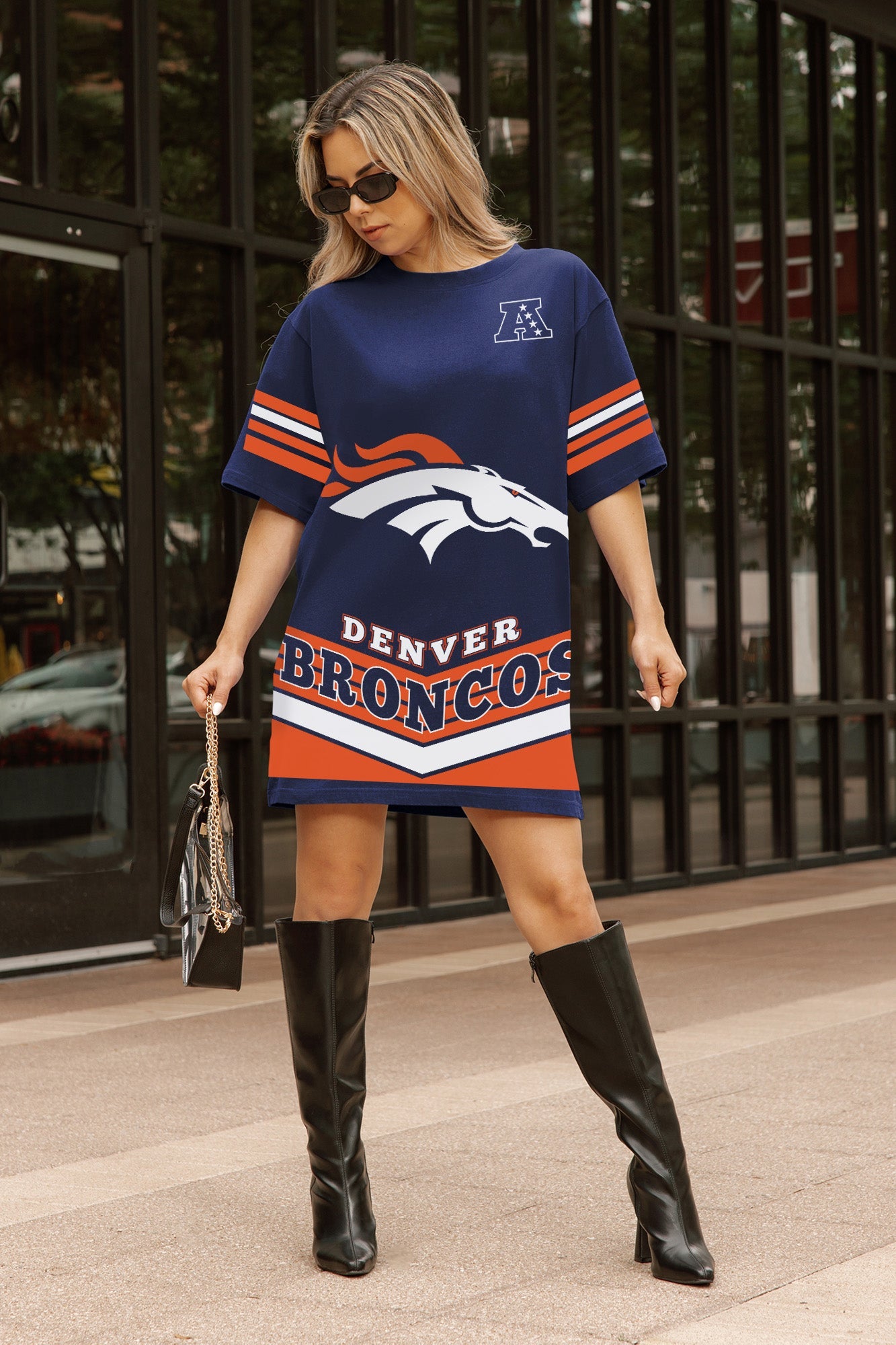 DENVER BRONCOS PERFECT SCORE RETRO T-SHIRT DRESS