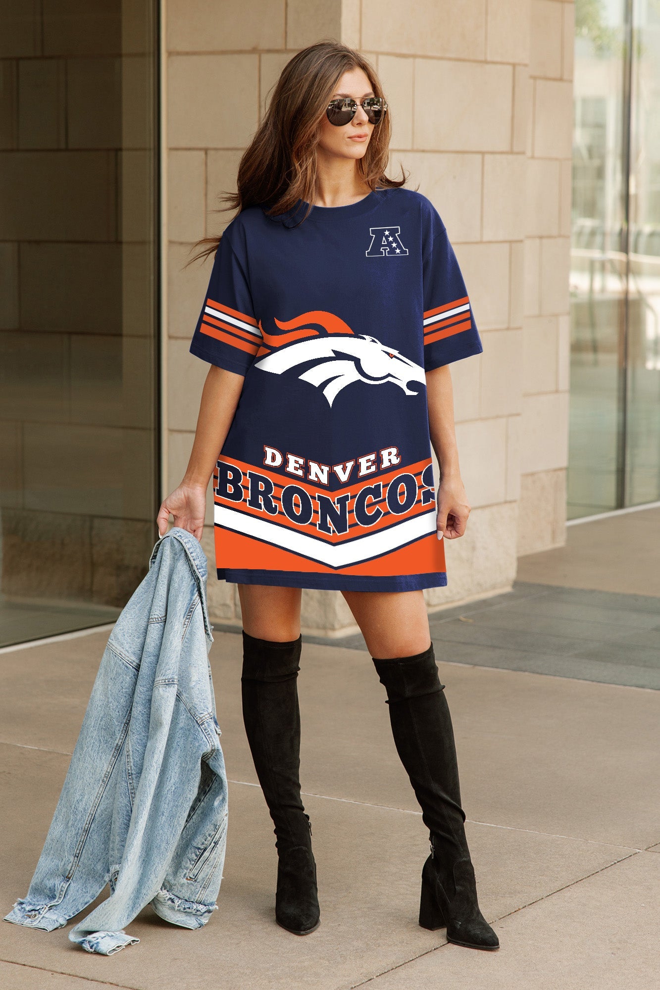 DENVER BRONCOS PERFECT SCORE RETRO T-SHIRT DRESS