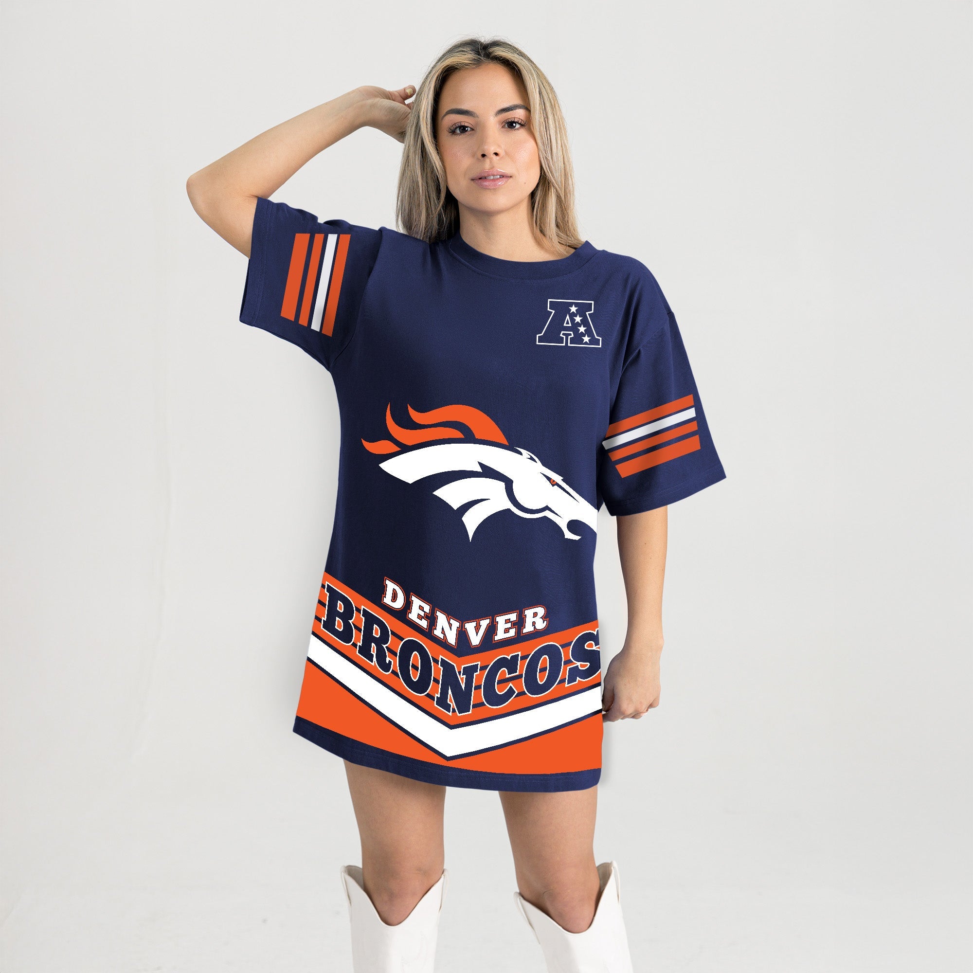 DENVER BRONCOS PERFECT SCORE RETRO T-SHIRT DRESS