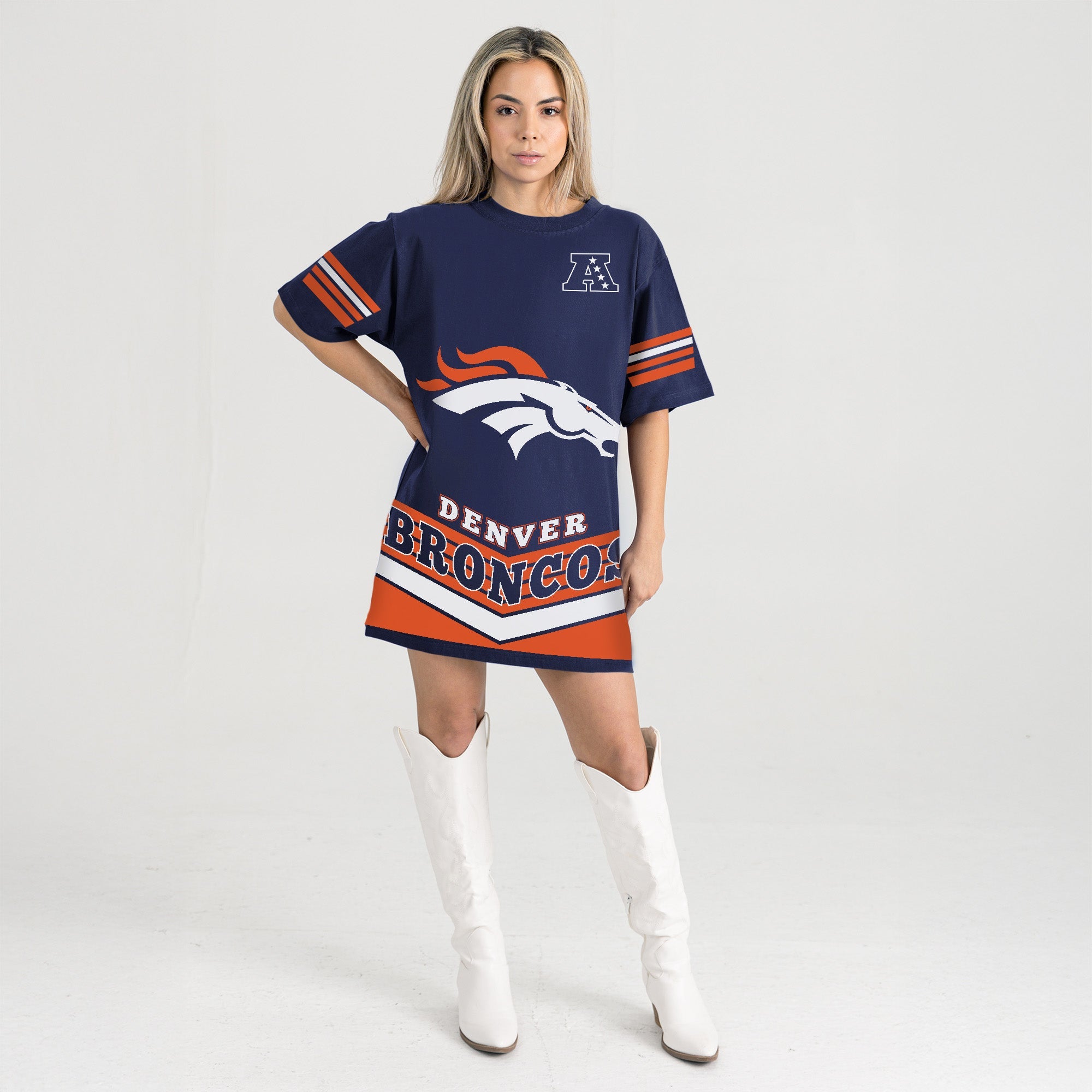 DENVER BRONCOS PERFECT SCORE RETRO T-SHIRT DRESS