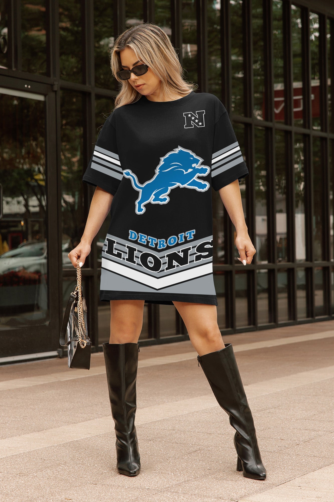 DETROIT LIONS PERFECT SCORE RETRO T-SHIRT DRESS