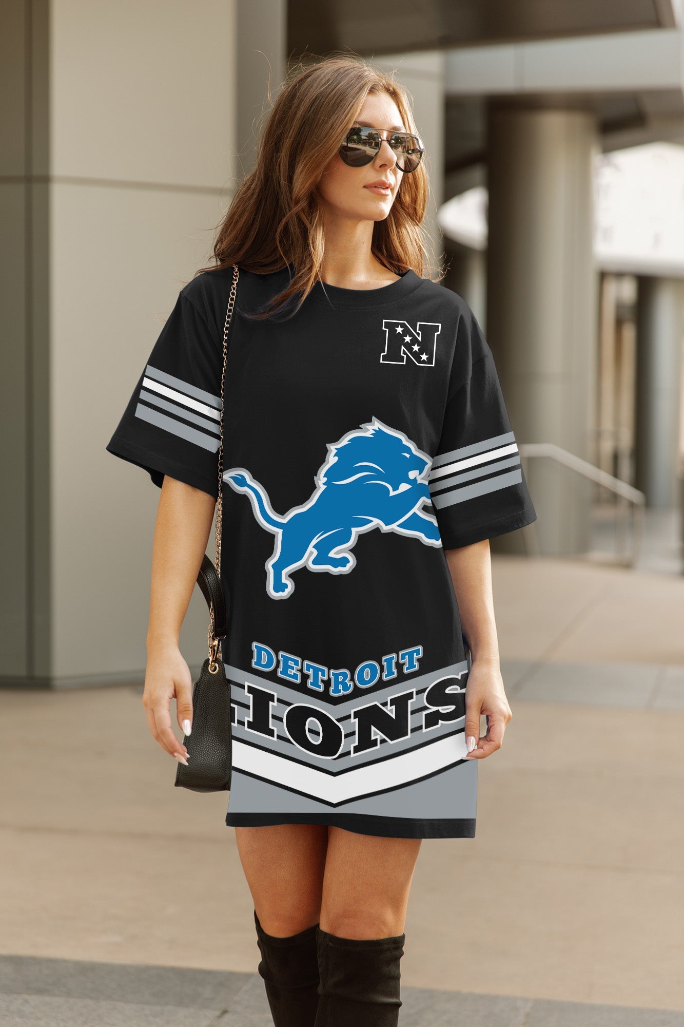 DETROIT LIONS PERFECT SCORE RETRO T-SHIRT DRESS