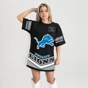 DETROIT LIONS PERFECT SCORE RETRO T-SHIRT DRESS
