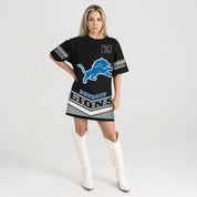 DETROIT LIONS PERFECT SCORE RETRO T-SHIRT DRESS