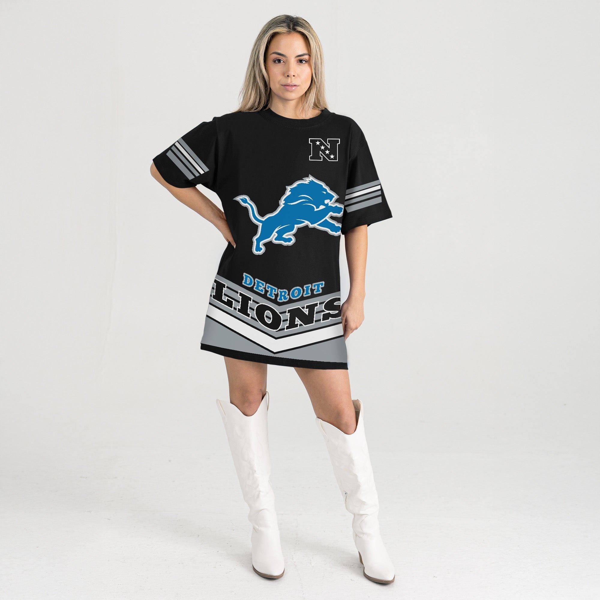 DETROIT LIONS PERFECT SCORE RETRO T-SHIRT DRESS