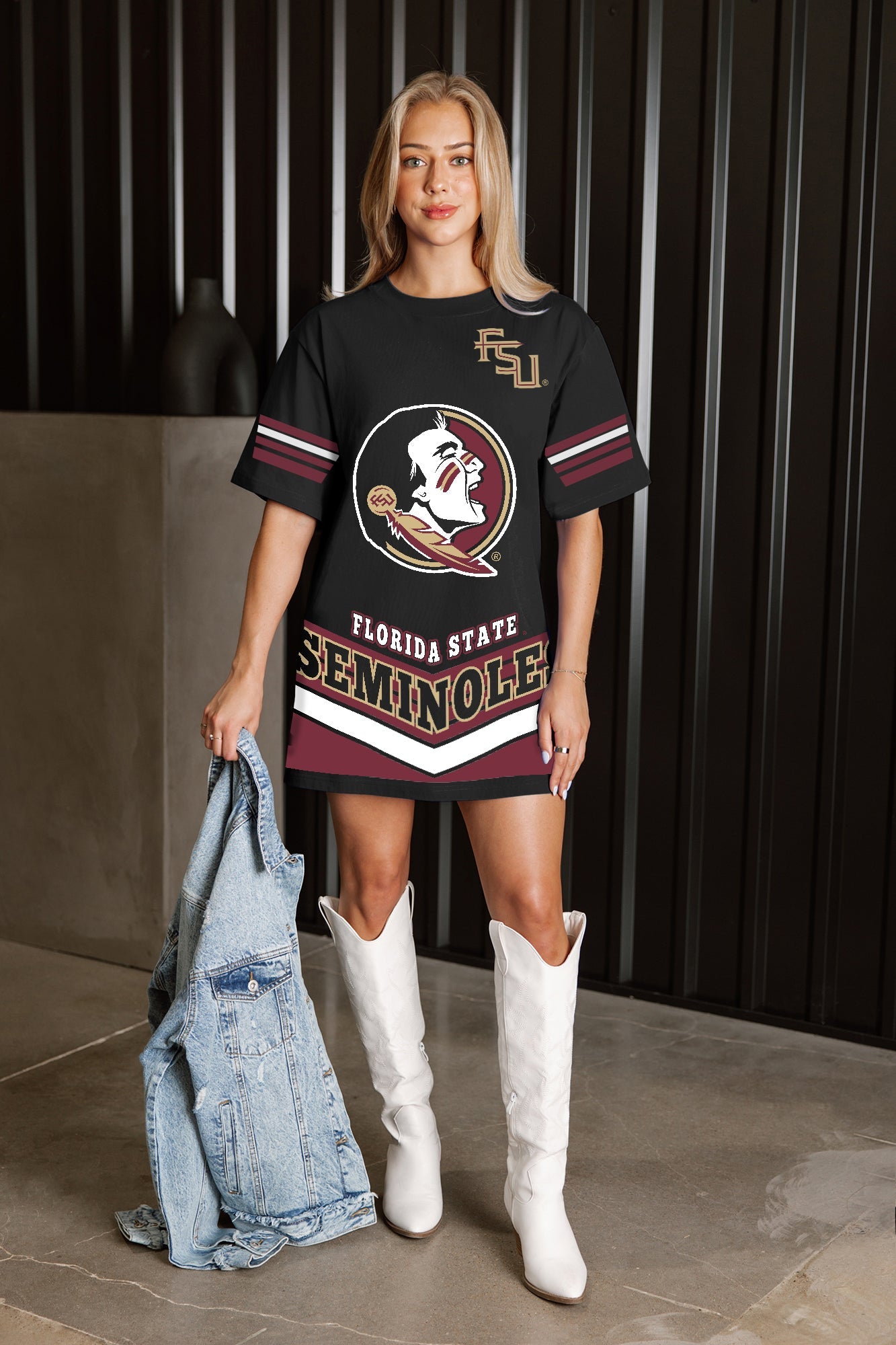 FLORIDA STATE SEMINOLES PERFECT SCORE RETRO T-SHIRT DRESS