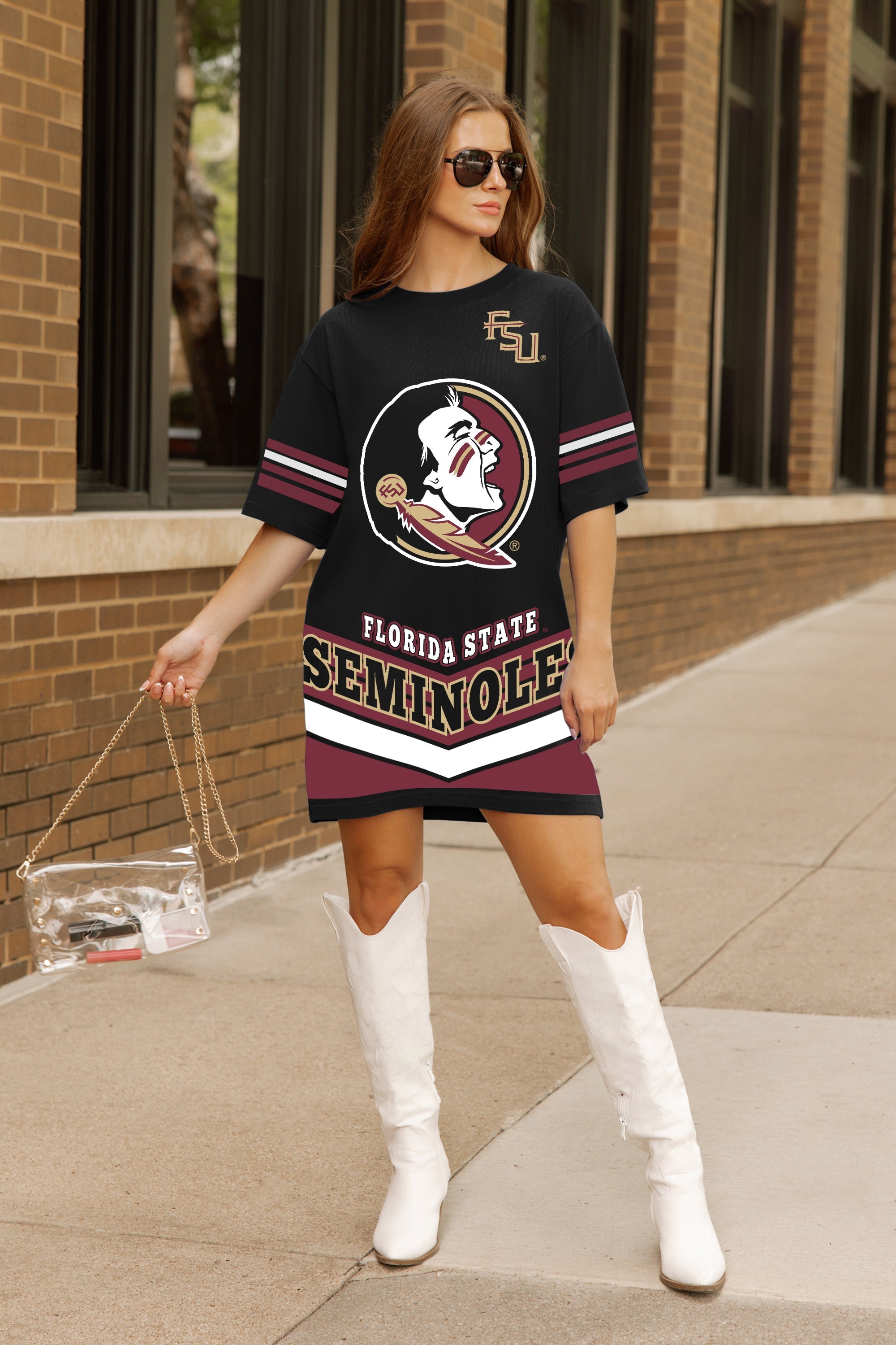 FLORIDA STATE SEMINOLES PERFECT SCORE RETRO T-SHIRT DRESS