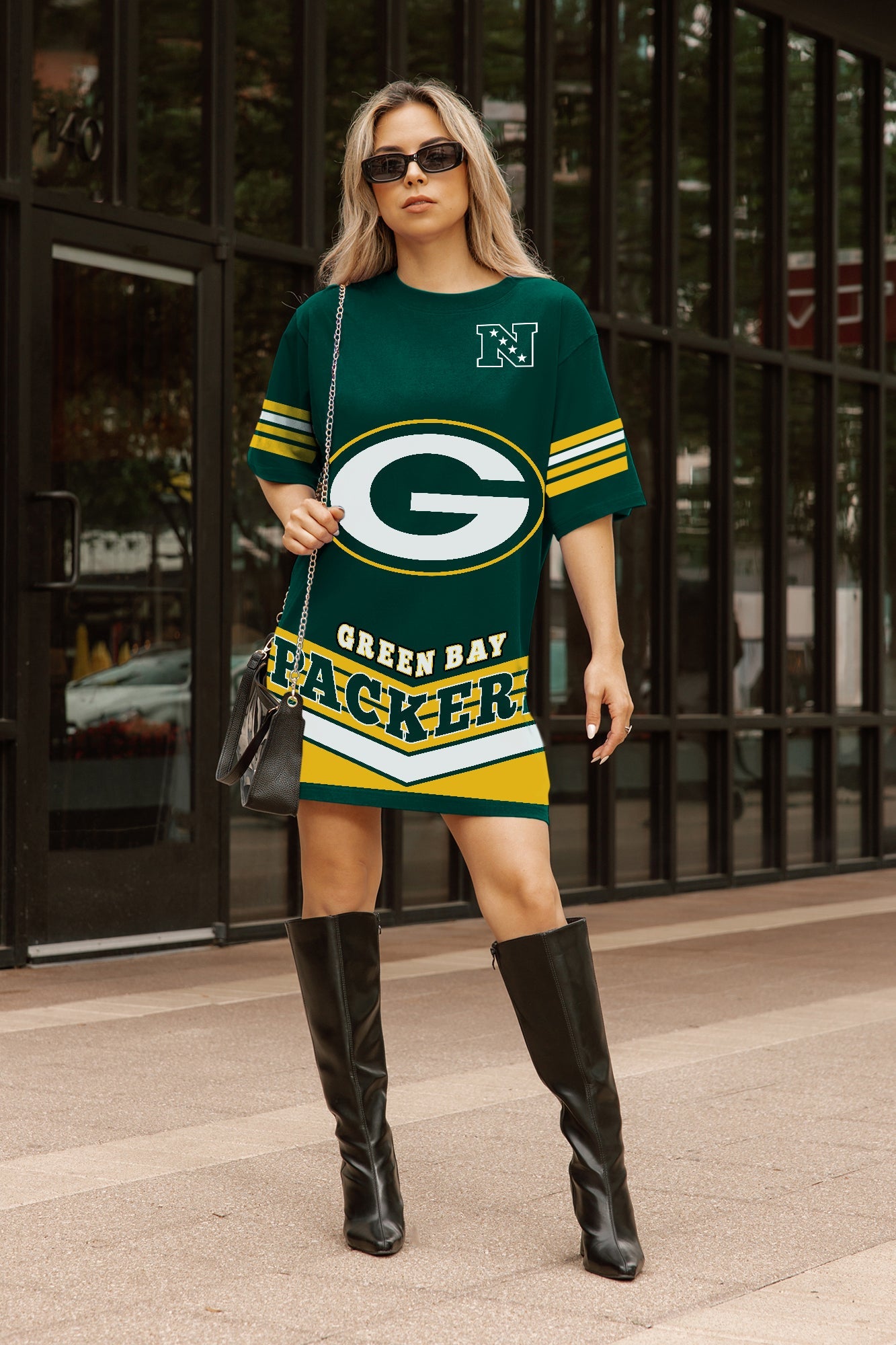 GREEN BAY PACKERS PERFECT SCORE RETRO T-SHIRT DRESS