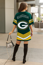 GREEN BAY PACKERS PERFECT SCORE RETRO T-SHIRT DRESS