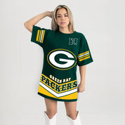 GREEN BAY PACKERS PERFECT SCORE RETRO T-SHIRT DRESS