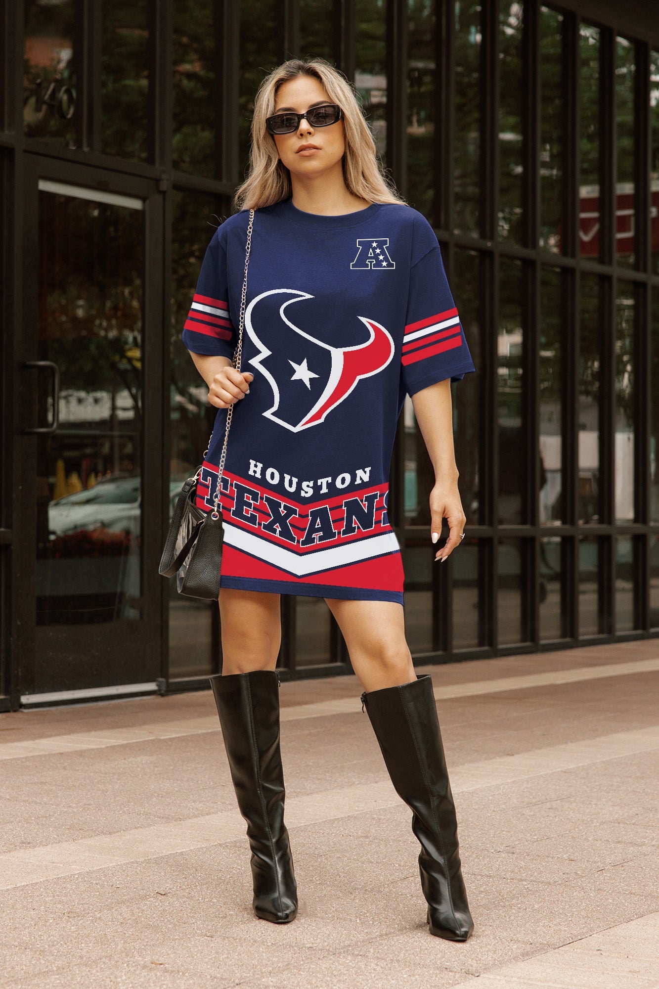 HOUSTON TEXANS PERFECT SCORE RETRO T-SHIRT DRESS