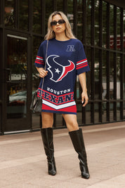 HOUSTON TEXANS PERFECT SCORE RETRO T-SHIRT DRESS