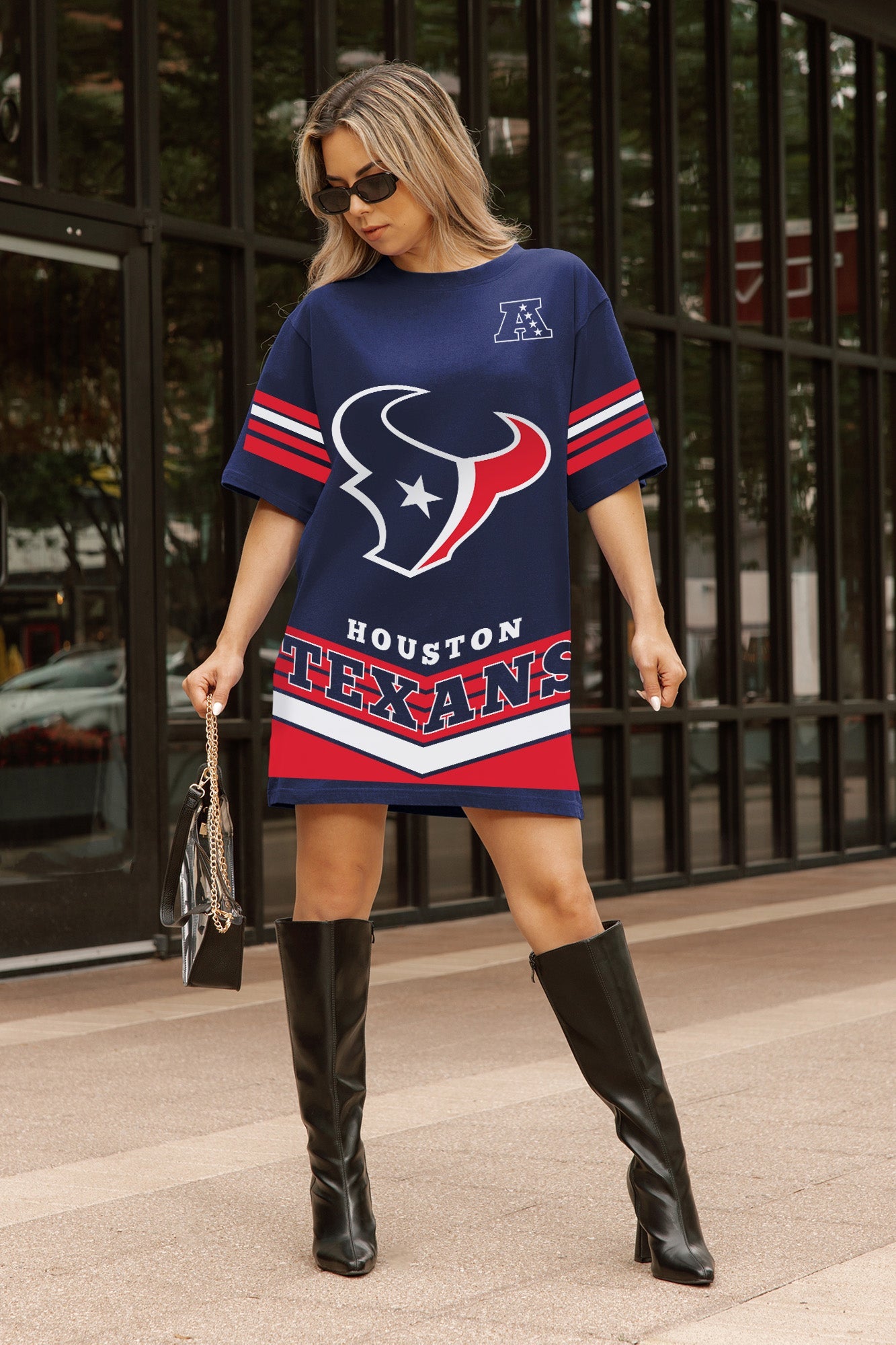 HOUSTON TEXANS PERFECT SCORE RETRO T-SHIRT DRESS