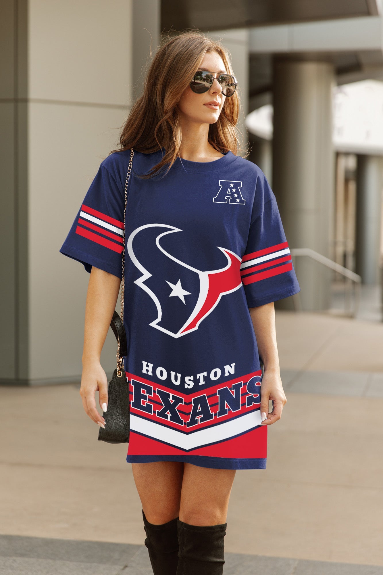 HOUSTON TEXANS PERFECT SCORE RETRO T-SHIRT DRESS