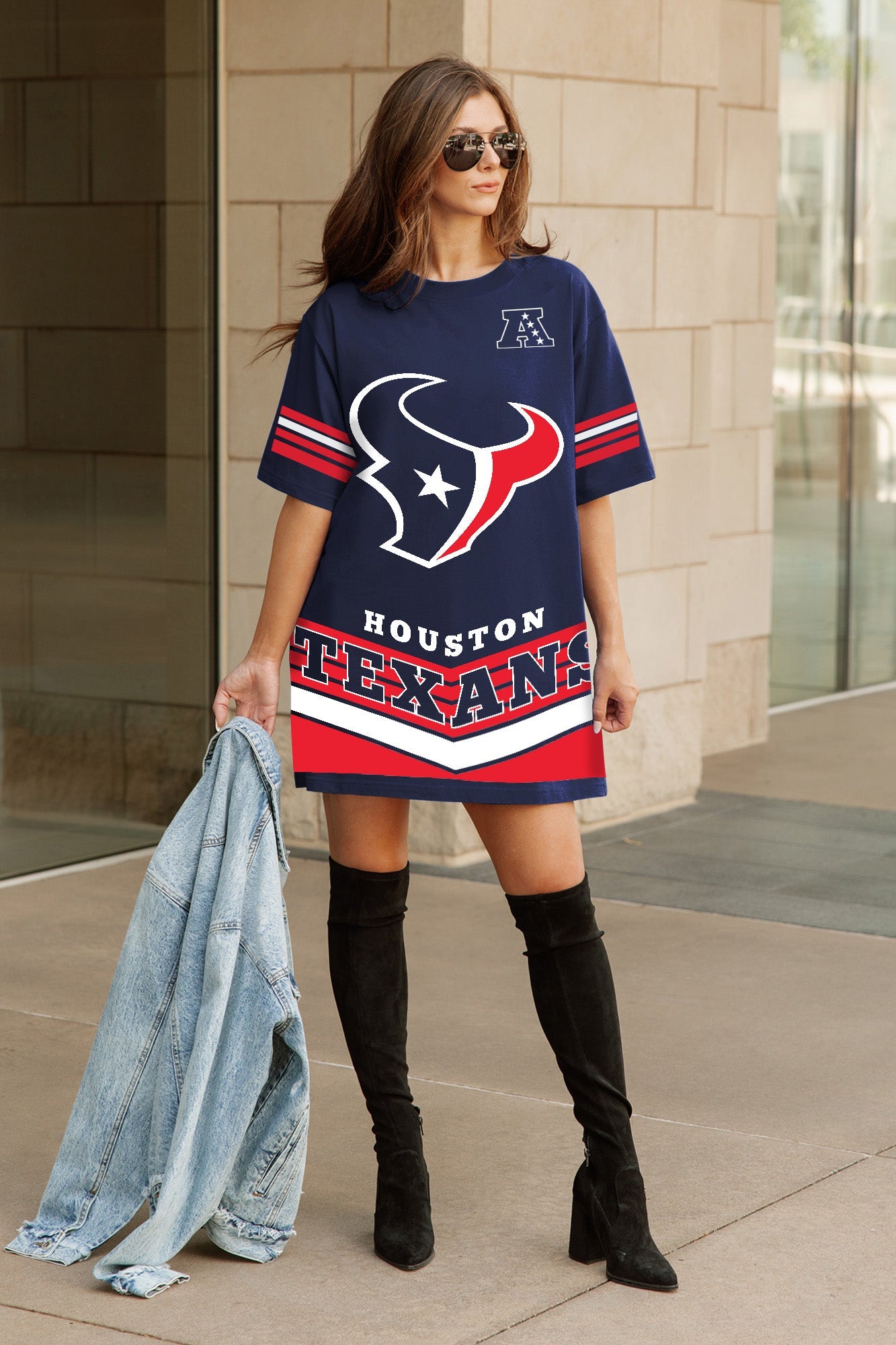 HOUSTON TEXANS PERFECT SCORE RETRO T-SHIRT DRESS
