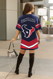 HOUSTON TEXANS PERFECT SCORE RETRO T-SHIRT DRESS