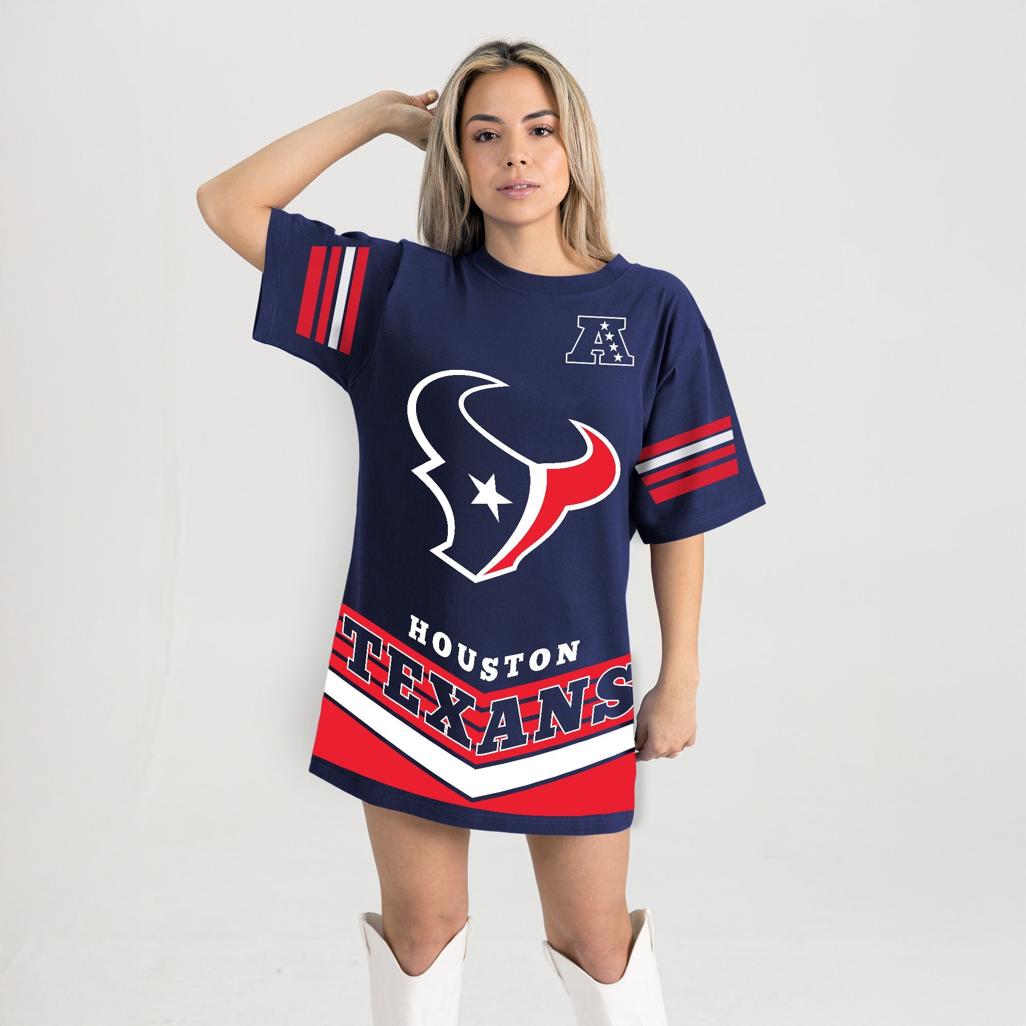 HOUSTON TEXANS PERFECT SCORE RETRO T-SHIRT DRESS