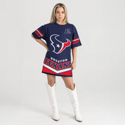 HOUSTON TEXANS PERFECT SCORE RETRO T-SHIRT DRESS