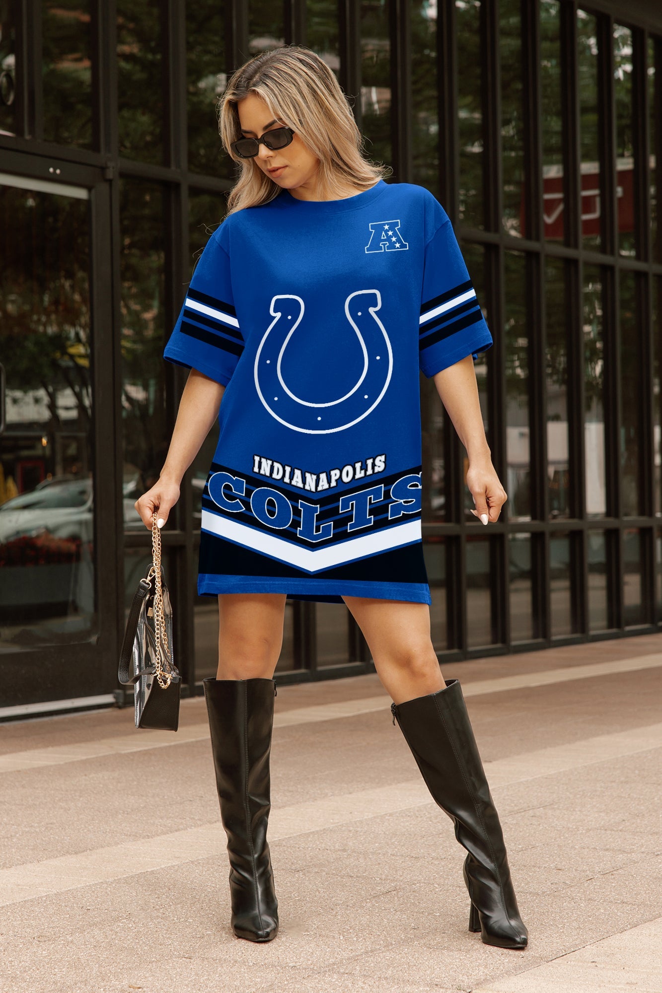 INDIANAPOLIS COLTS PERFECT SCORE RETRO T-SHIRT DRESS