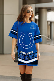 INDIANAPOLIS COLTS PERFECT SCORE RETRO T-SHIRT DRESS