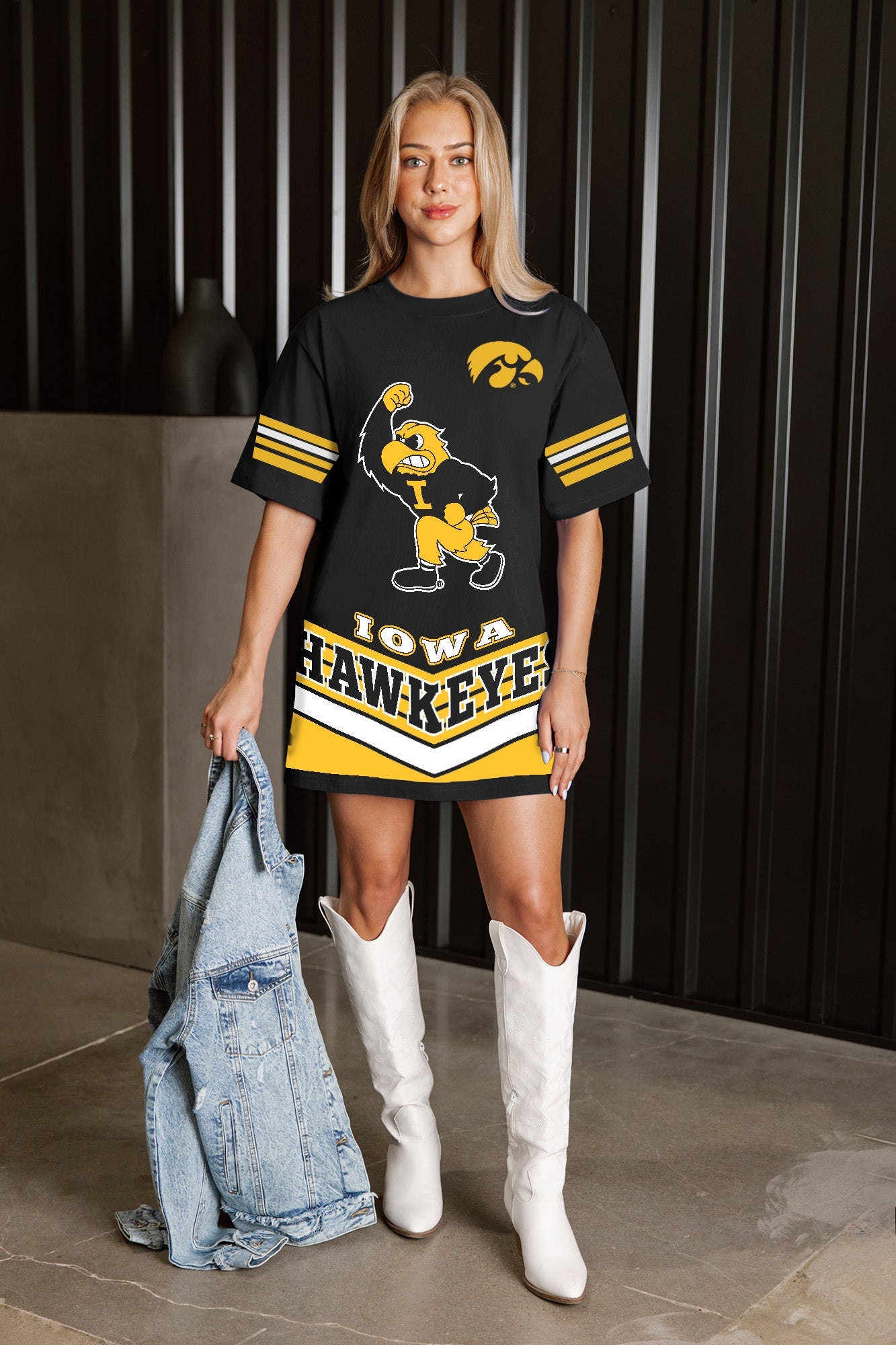 IOWA HAWKEYES PERFECT SCORE RETRO T-SHIRT DRESS