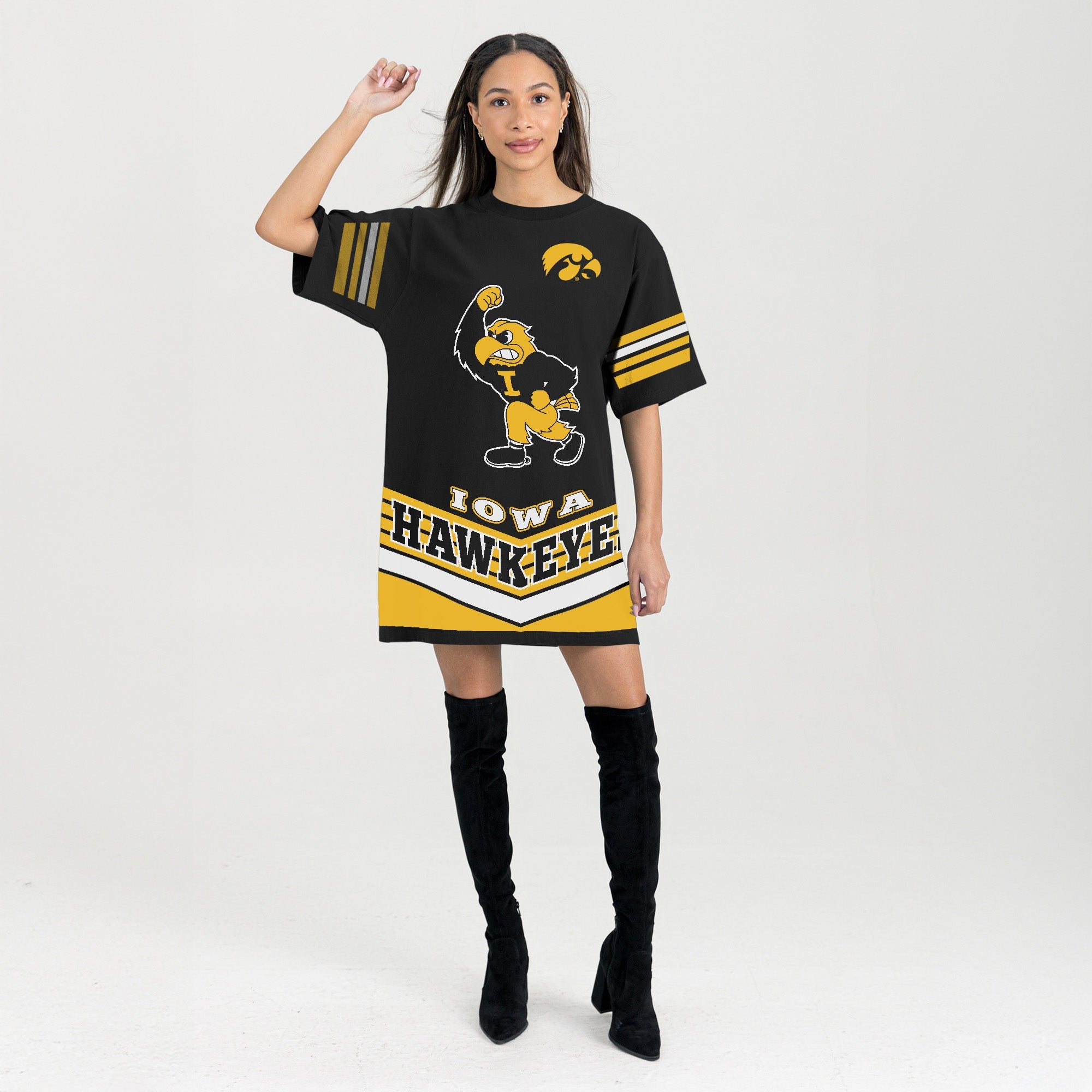 IOWA HAWKEYES PERFECT SCORE RETRO T-SHIRT DRESS