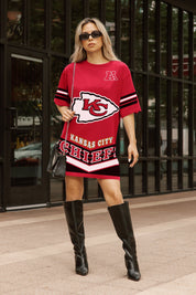 KANSAS CITY CHIEFS PERFECT SCORE RETRO T-SHIRT DRESS