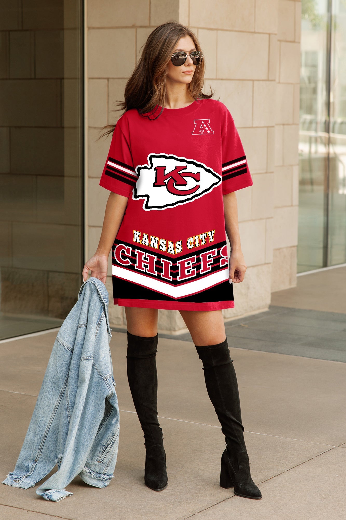 KANSAS CITY CHIEFS PERFECT SCORE RETRO T-SHIRT DRESS