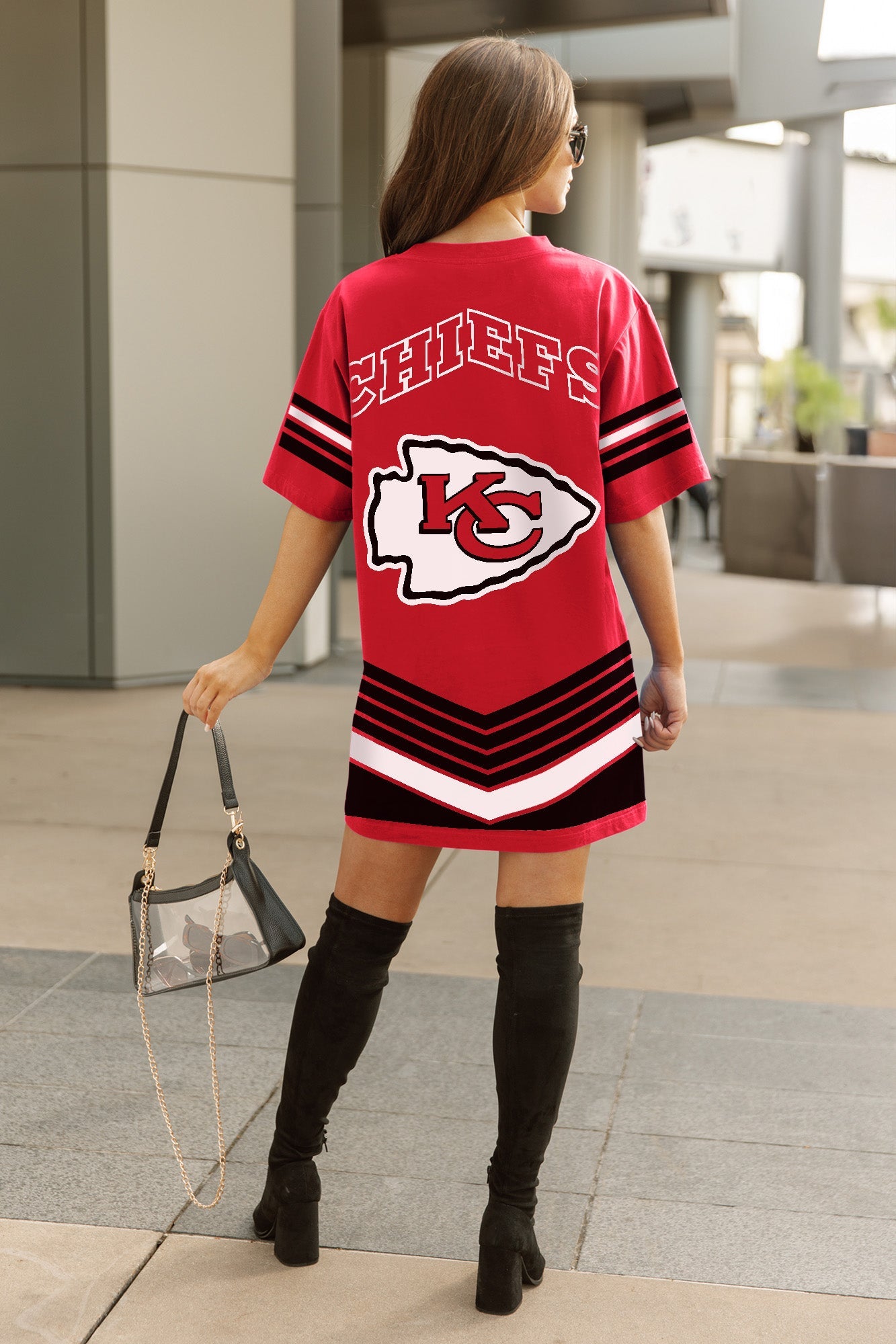 KANSAS CITY CHIEFS PERFECT SCORE RETRO T-SHIRT DRESS