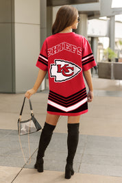 KANSAS CITY CHIEFS PERFECT SCORE RETRO T-SHIRT DRESS