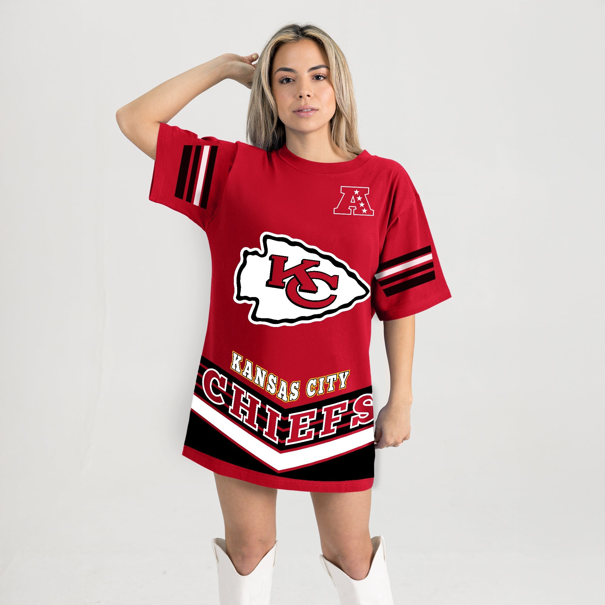 KANSAS CITY CHIEFS PERFECT SCORE RETRO T-SHIRT DRESS